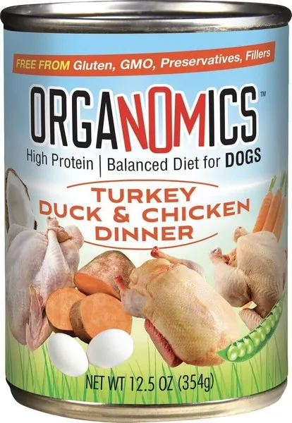 12/12.5oz Evanger's Dog Organomics Turkey/Duck/Chicken - Treat